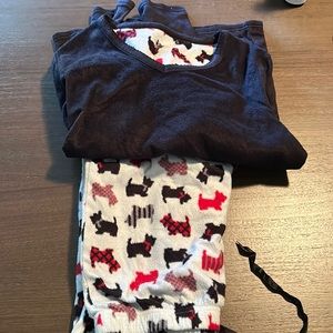 Croft & Barrow Scottish Terrier PJs Faux Fur and Polyester